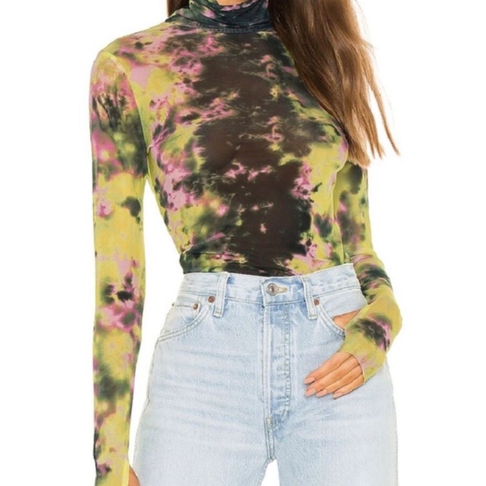 AFRM - Zadie Power Mesh Tie Dye Turtleneck - M